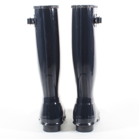 Hunter Women's Original Tall Gloss Rain Boots Navy - Picture 6 of 8